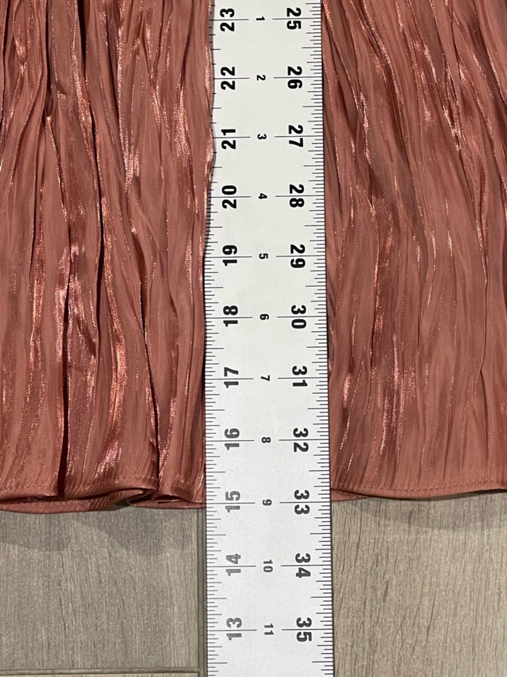 Zara Metallic Pleated Midi Skirt Rose Pink Shimmer Flowy Size L - Picture 3 of 8